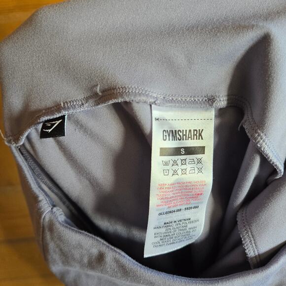 Gymshark Training Crop Leggings Light Blue Stretchy Pull On High Rise Booty Seam - Picture 6 of 6